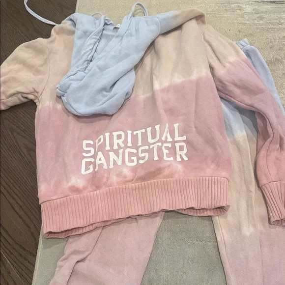 Spiritual gangster Pastel Tie-Dye Zip-Up Hoodie and sweatpants set XS - Picture 4 of 6